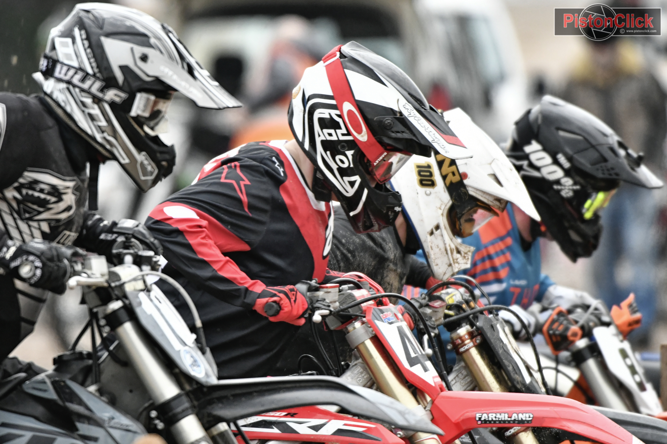 Riders get ready to race at the Beach Motorcycle Racing at Mablethorpe