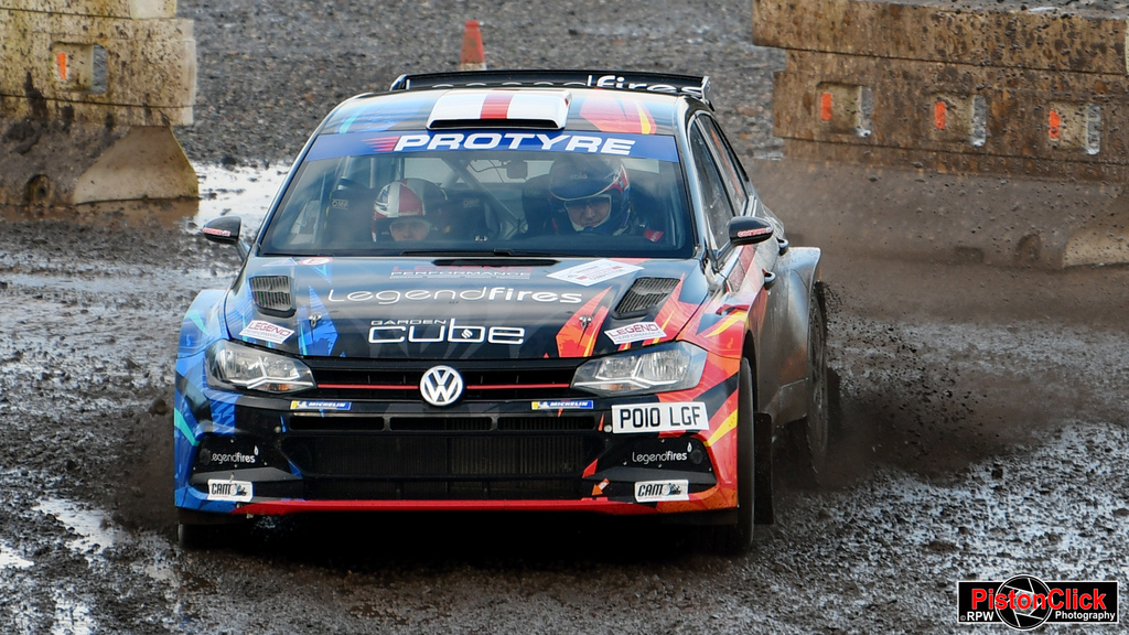 VW rally car in the gravel at the Tegiwa Donington Rally