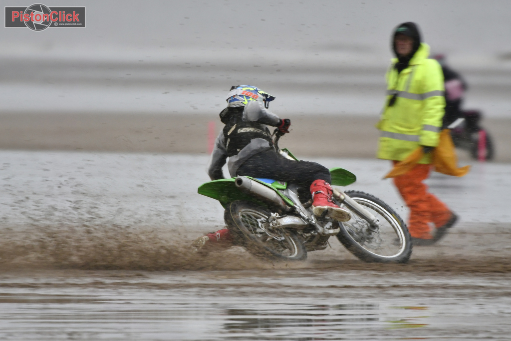 Sliding on the sand at mablethorpe beach racing