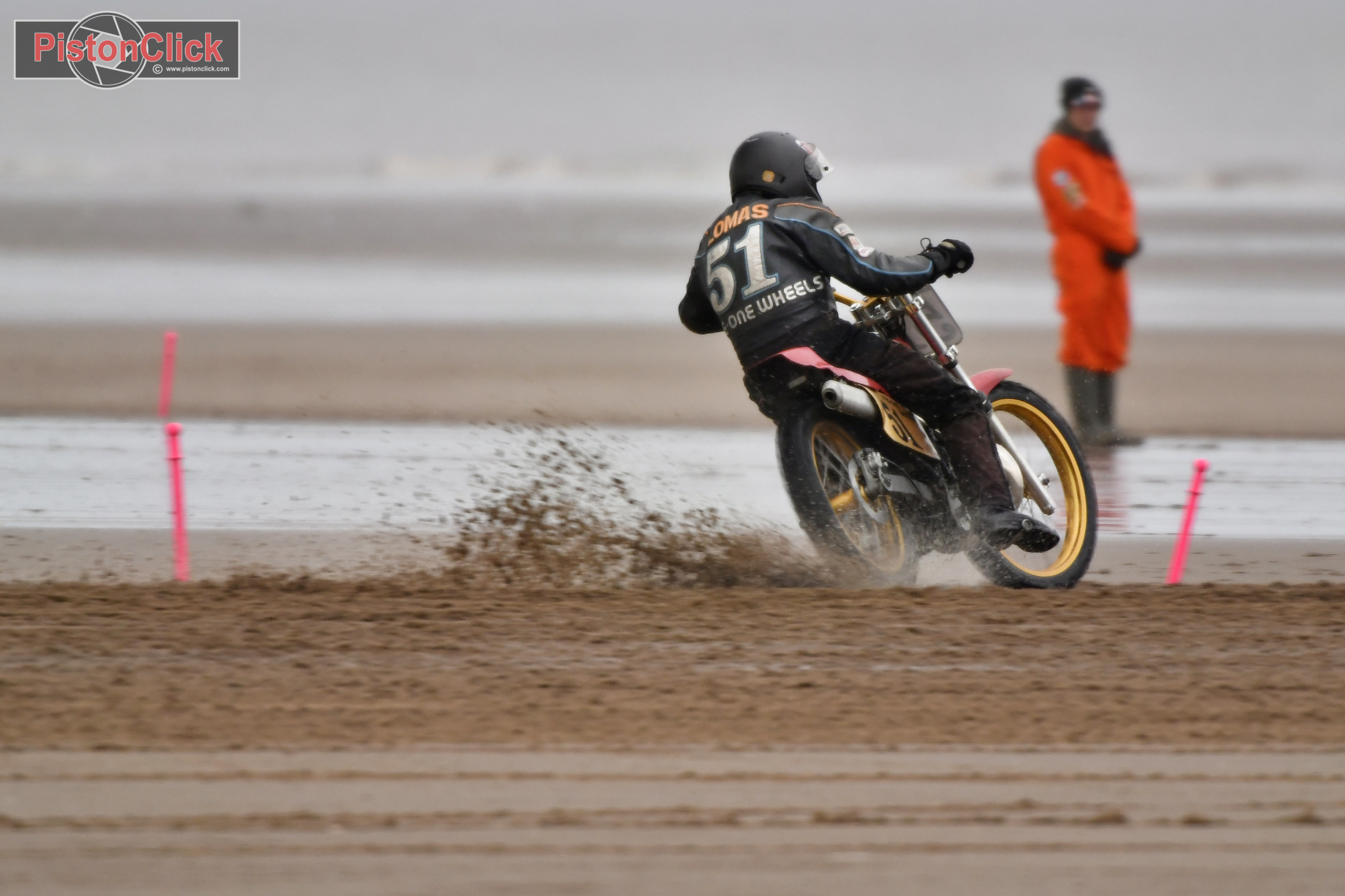 Sliding into the bend at Mablethorpe Sand racing