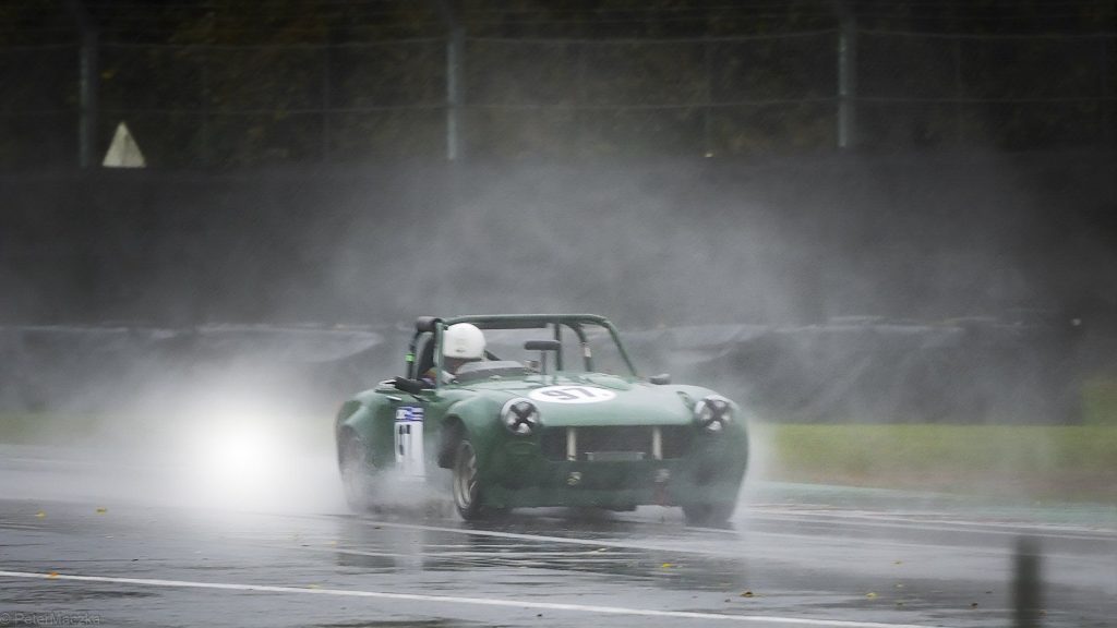 Race car in the rain