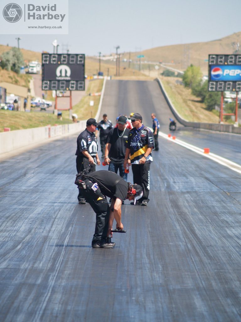 Checking the Drag strip surface at Denver, Colorado USA