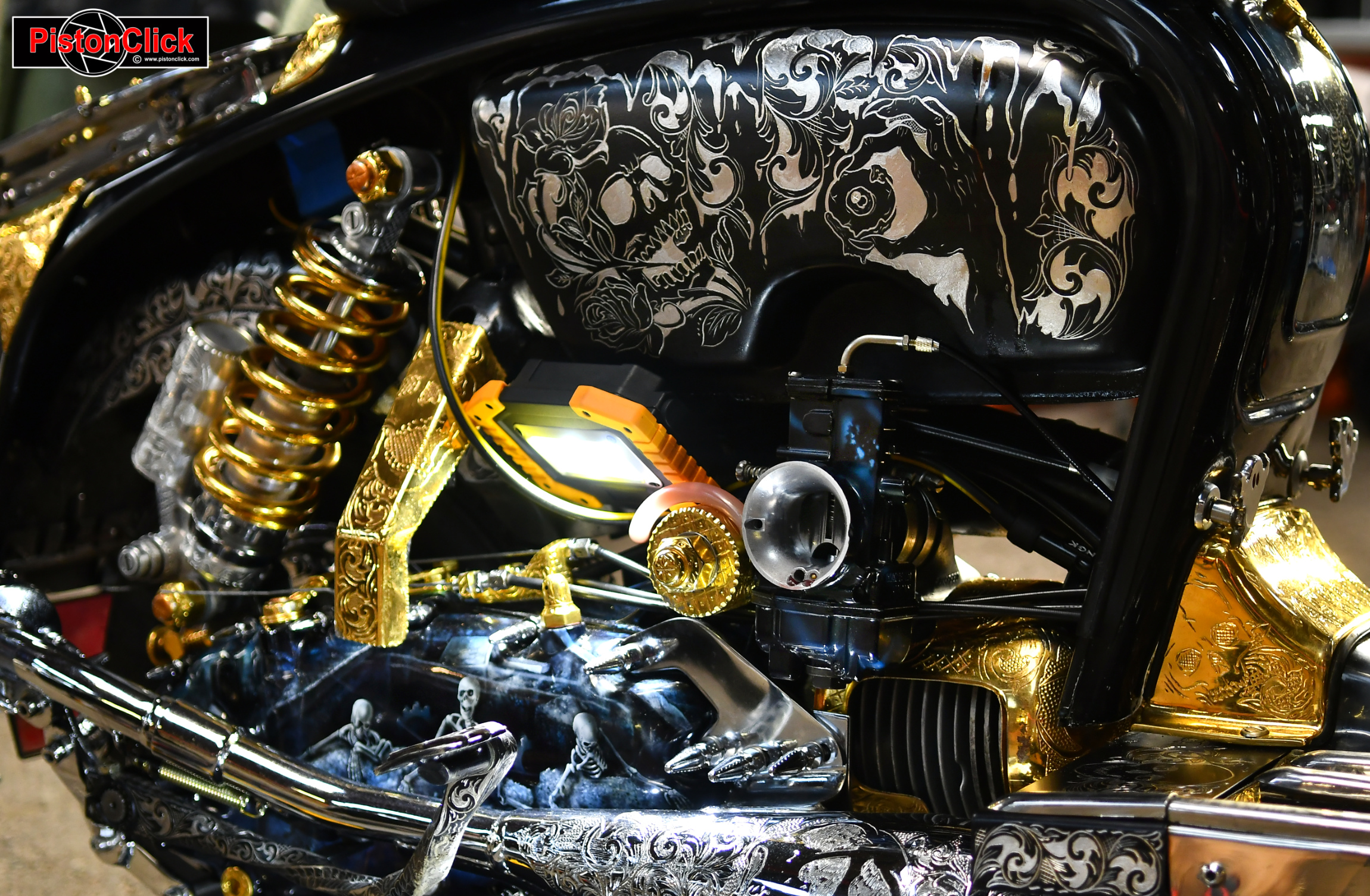 Lambretta  and Vespa scooters at the Newark classic bike show