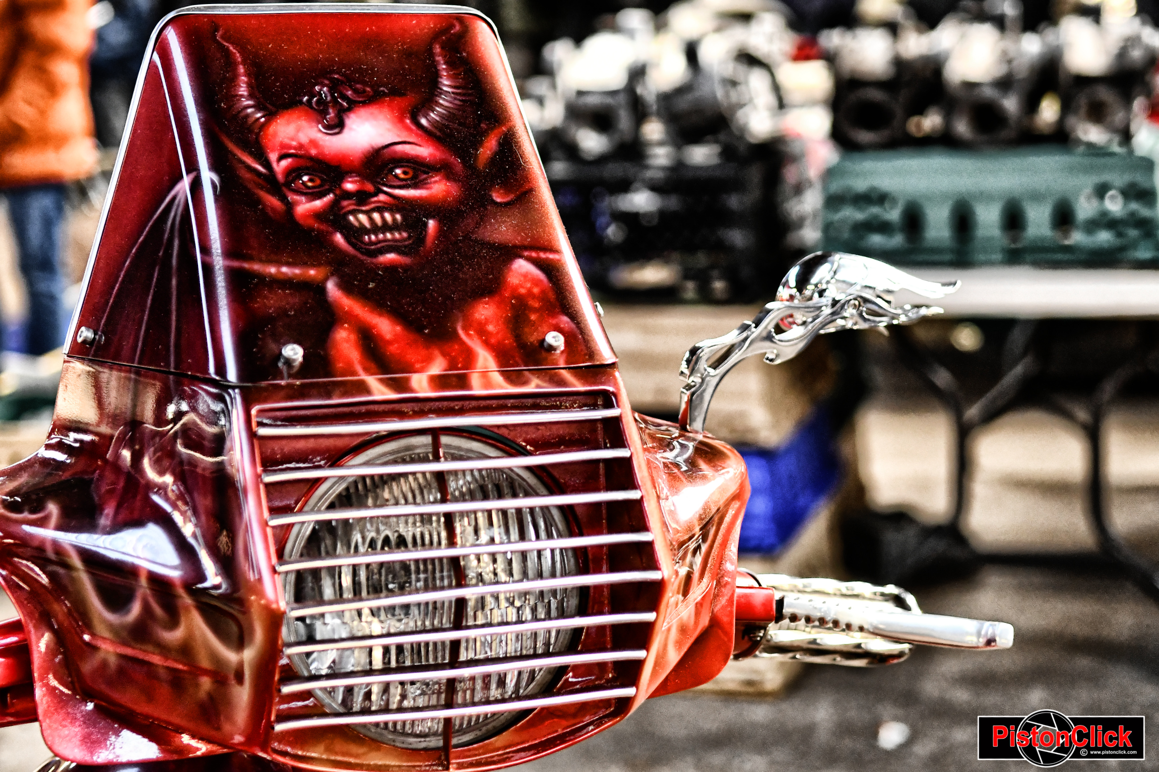 Lambretta  and Vespa scooters at the Newark classic bike show