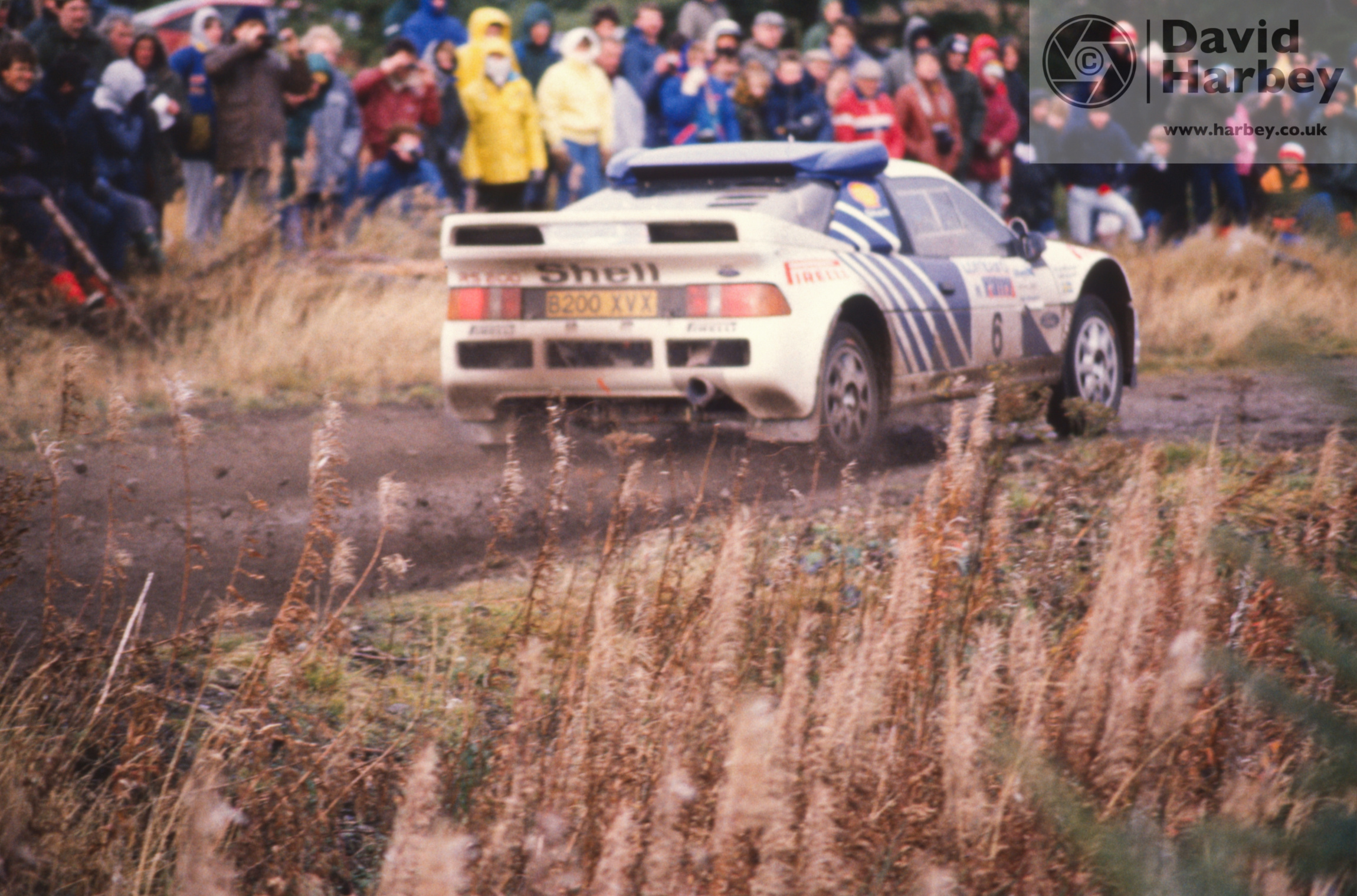 Kalle Grundel in the Ford RS200 RAC Rally