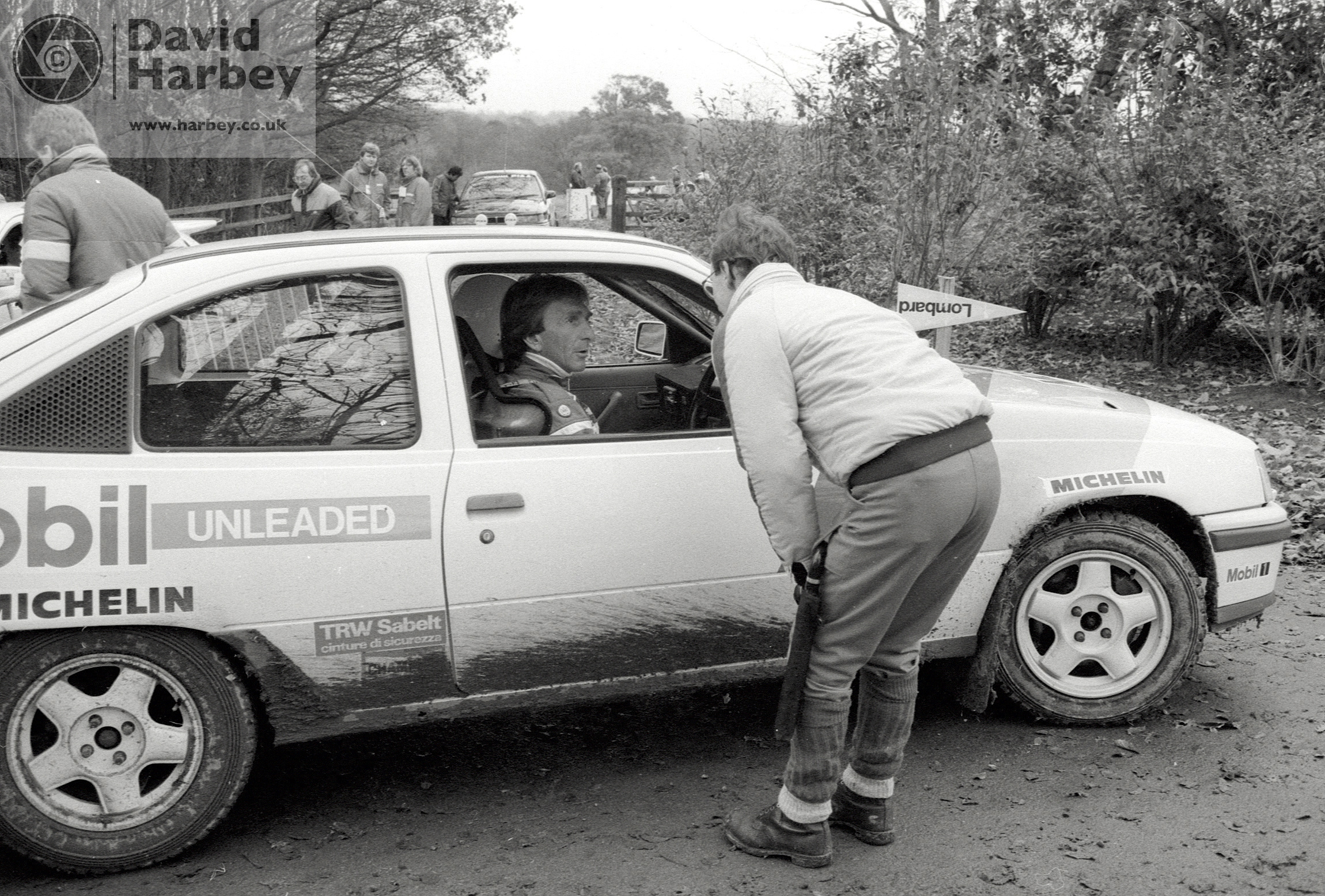 Derek Bell in a Opel Kadett GSi Rally car
