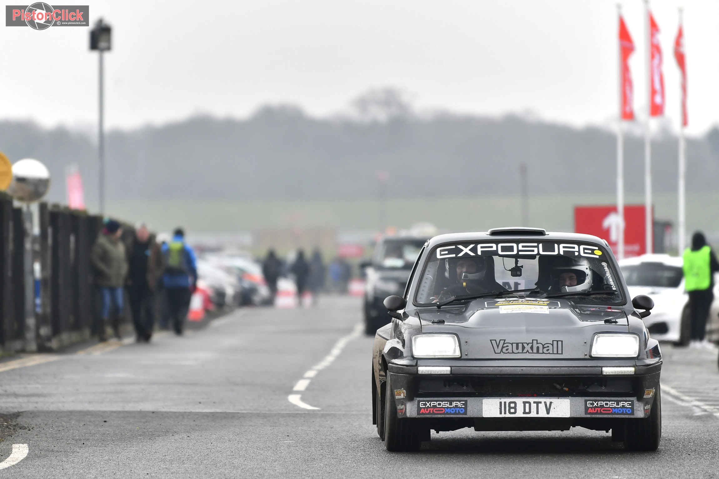 Alasdair Stables/ Neil Jones in a Vauxhall Chevette HSR rally car at Snetterton
