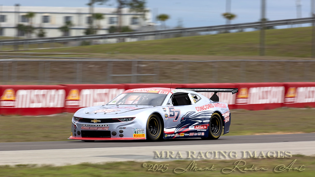 Rafa Matos in the #57 Concord American Flagpole/SHR/Chevrolet Camaro at Sebring