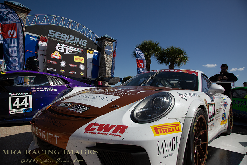 International GT endurance race victory lane Sebring 2025