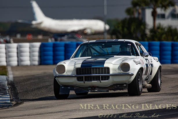 Sebring SpeedTour Tomi Drissi in the #1 Historic Trans Am Jim Hall Chaparral" Camaro