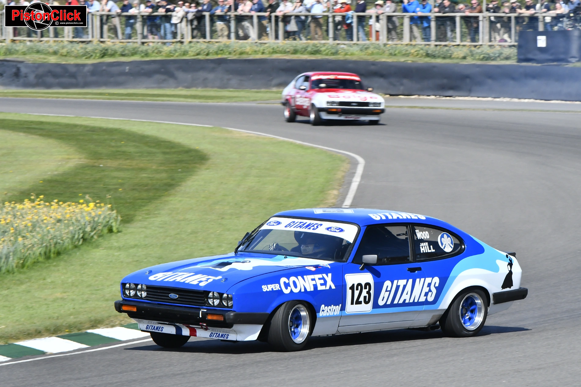 Jake Hill in a 1980 Ford Capri III 3.0S at the Goodwood Members Meeting