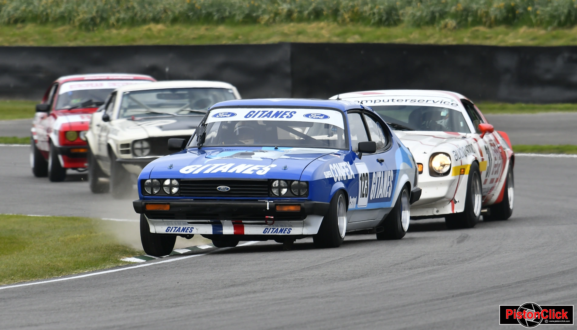 Jake Hill in a 1980 Ford Capri III 3.0S at the Goodwood Members Meeting