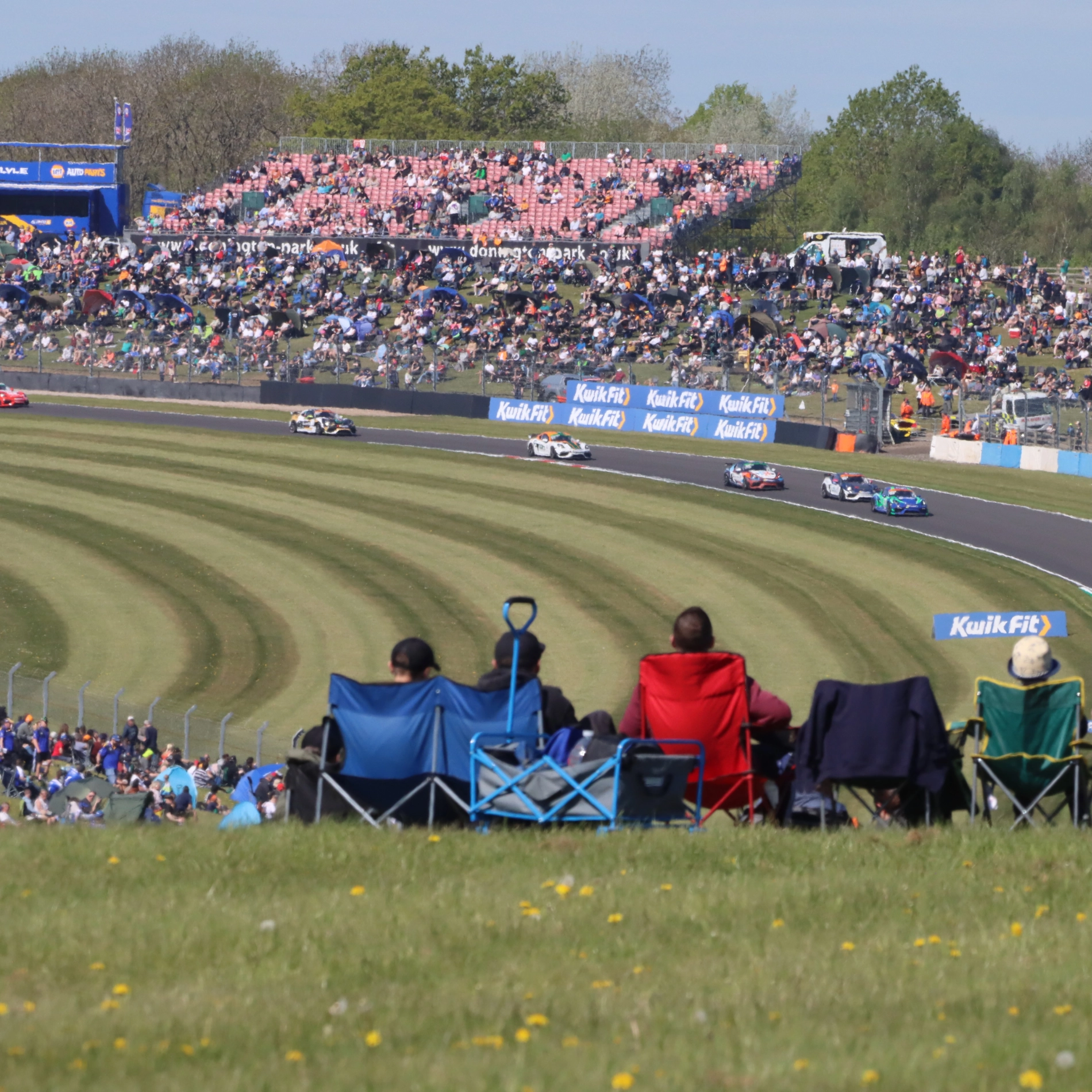 Watching racing at Donington Park