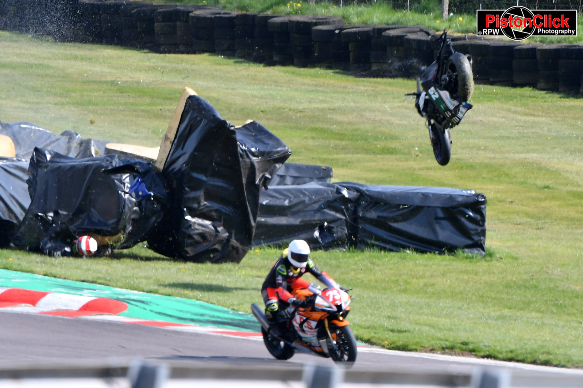 Kam Dixon had a massive crash at the BSB Oulton Park Official Test