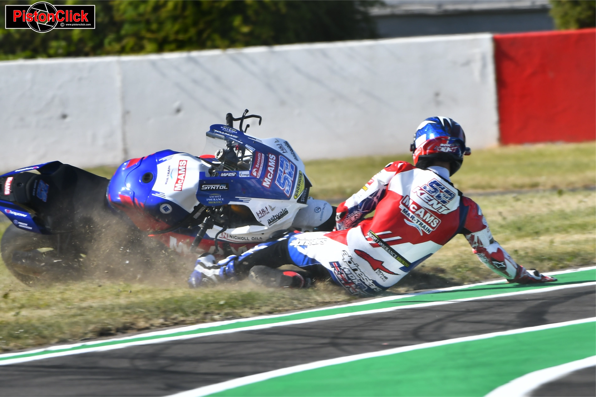 Danny Kent crashes at the British Superbikes Round 2