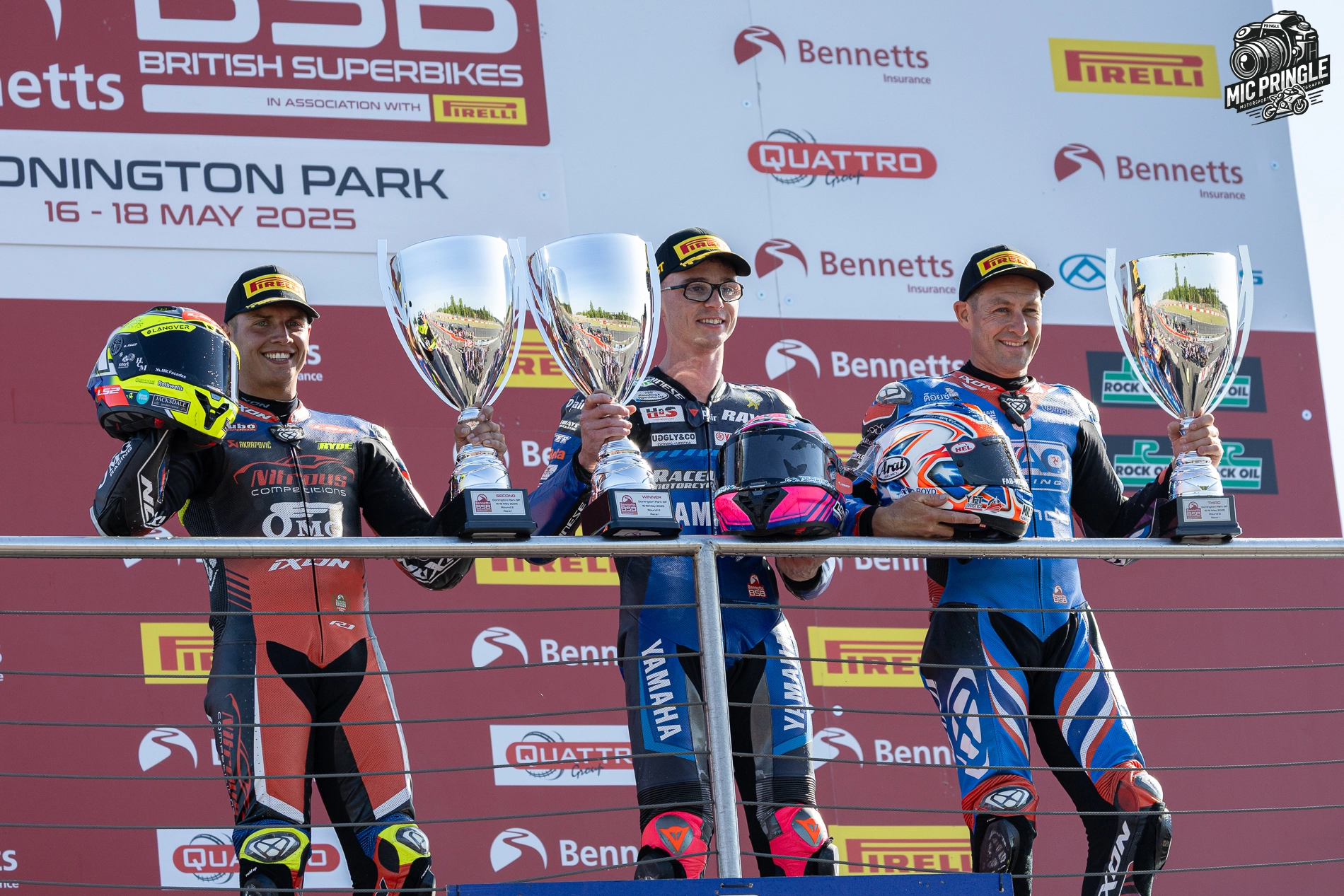 Josh Brookes third place in the BSB race 1 at Donington Park
