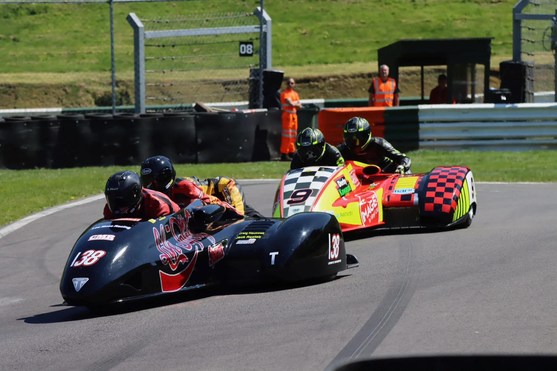 Sidecars racing at the British Historic Racing Club