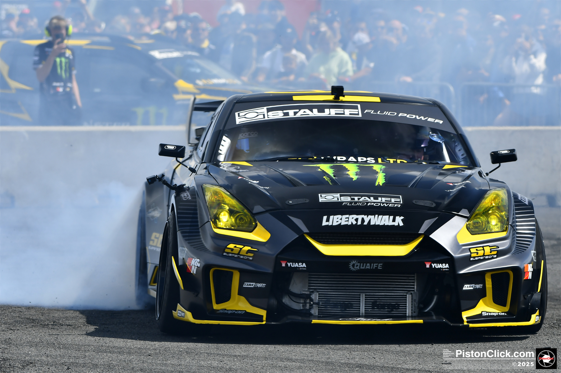 Drifting at the Monster Energy Show Silverstone MotoGP 2025