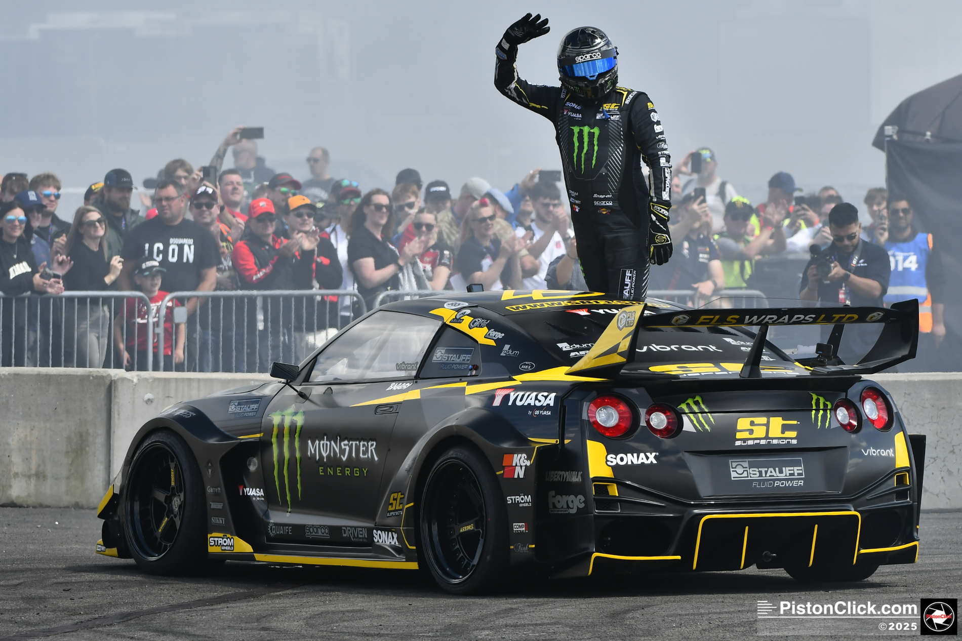 Drifting at the Monster Energy Show Silverstone MotoGP 2025