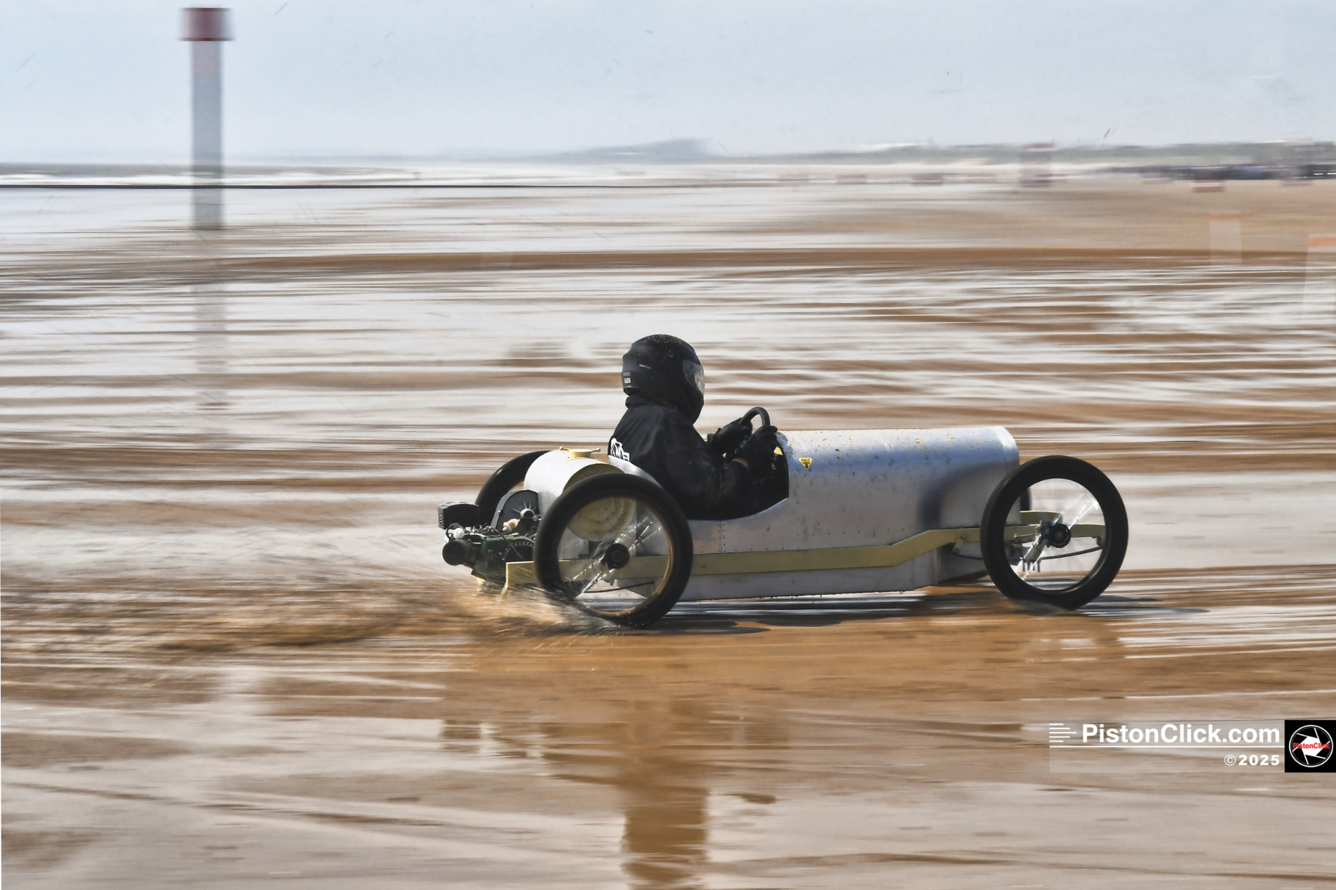 Cars racing on the beach at Bridlington