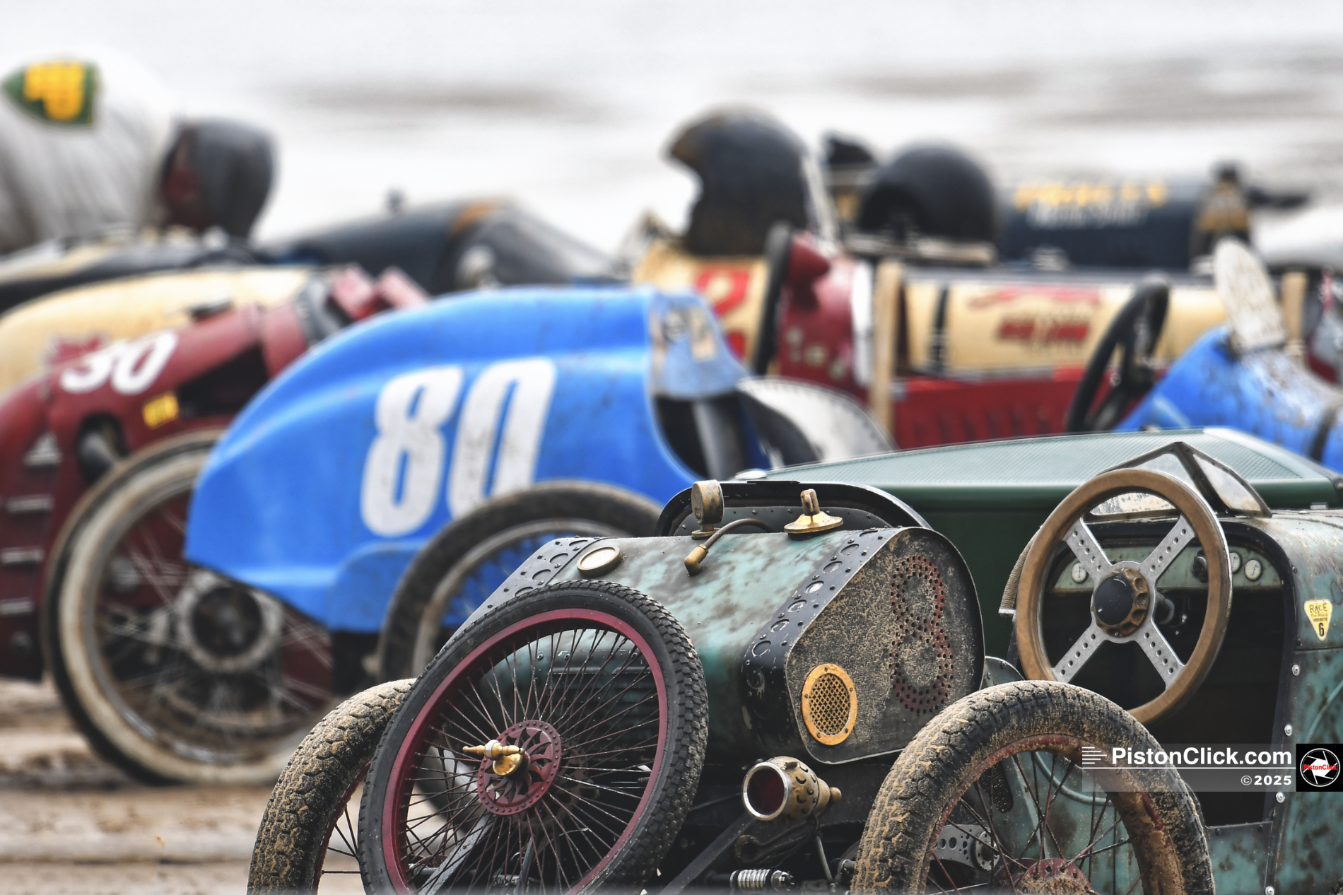 Cars racing on the beach at Bridlington