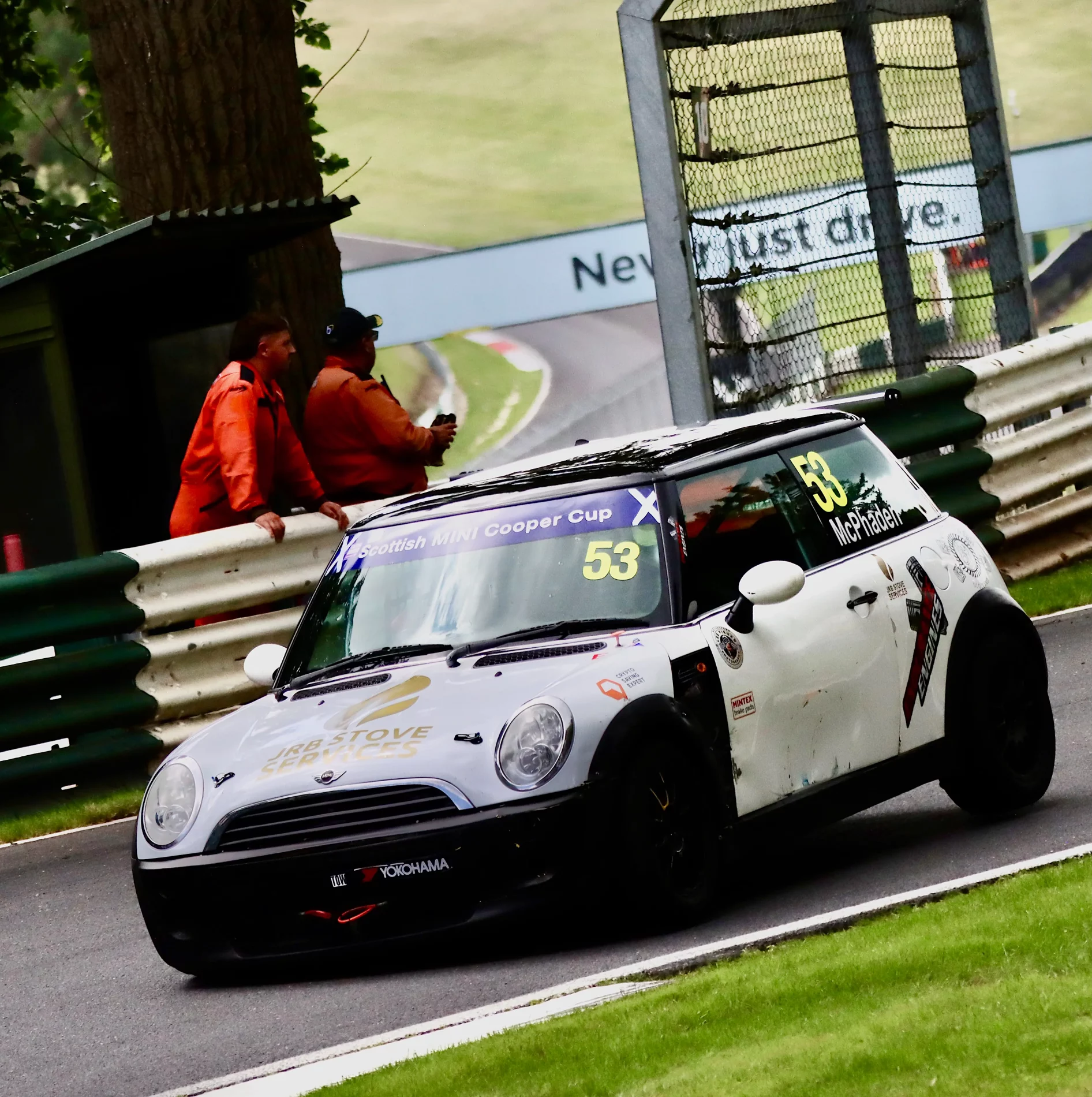 Minis racing at Cadwell Park 