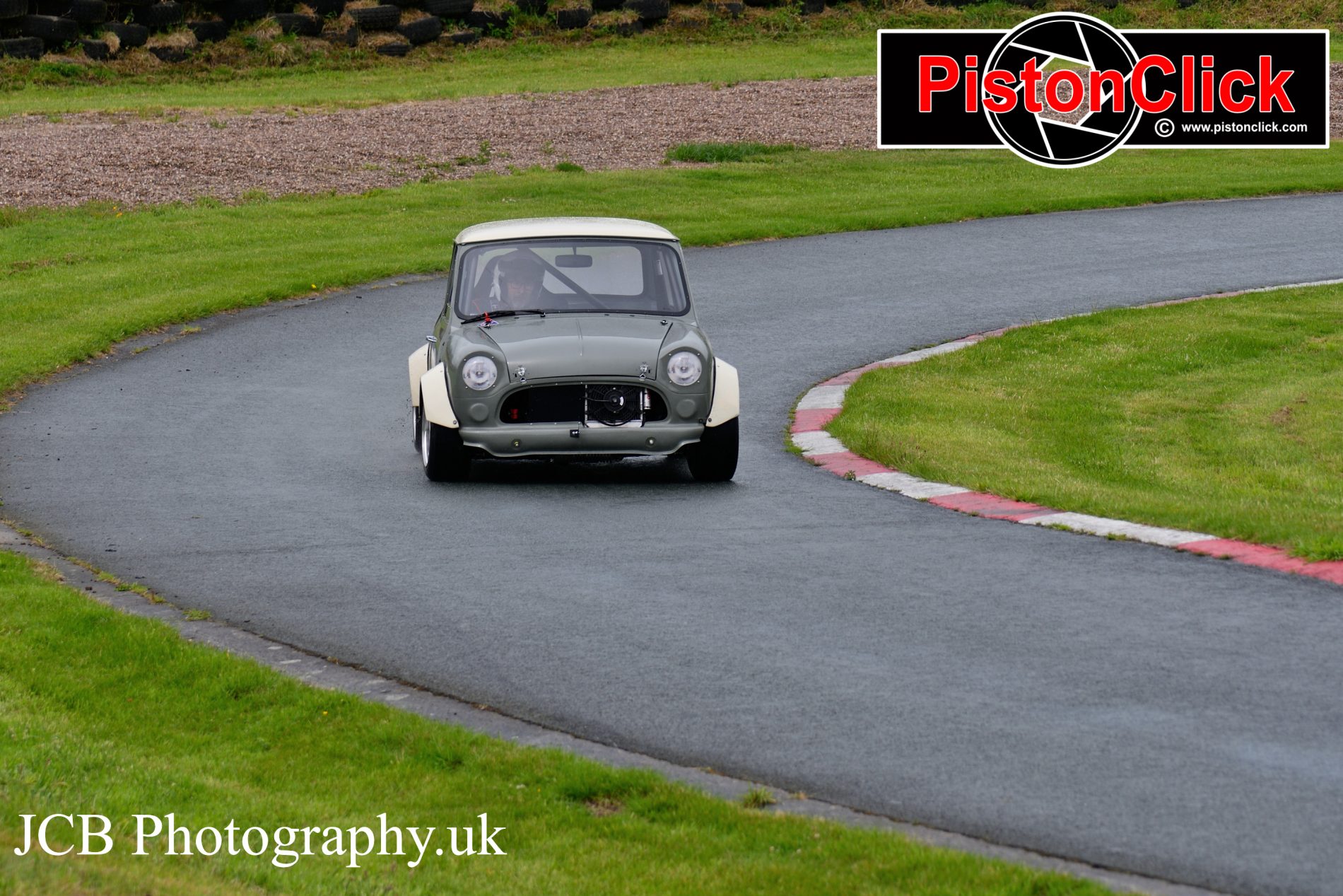 Paul Bewsher driving a Mini Mk3 Harewood hillclimb