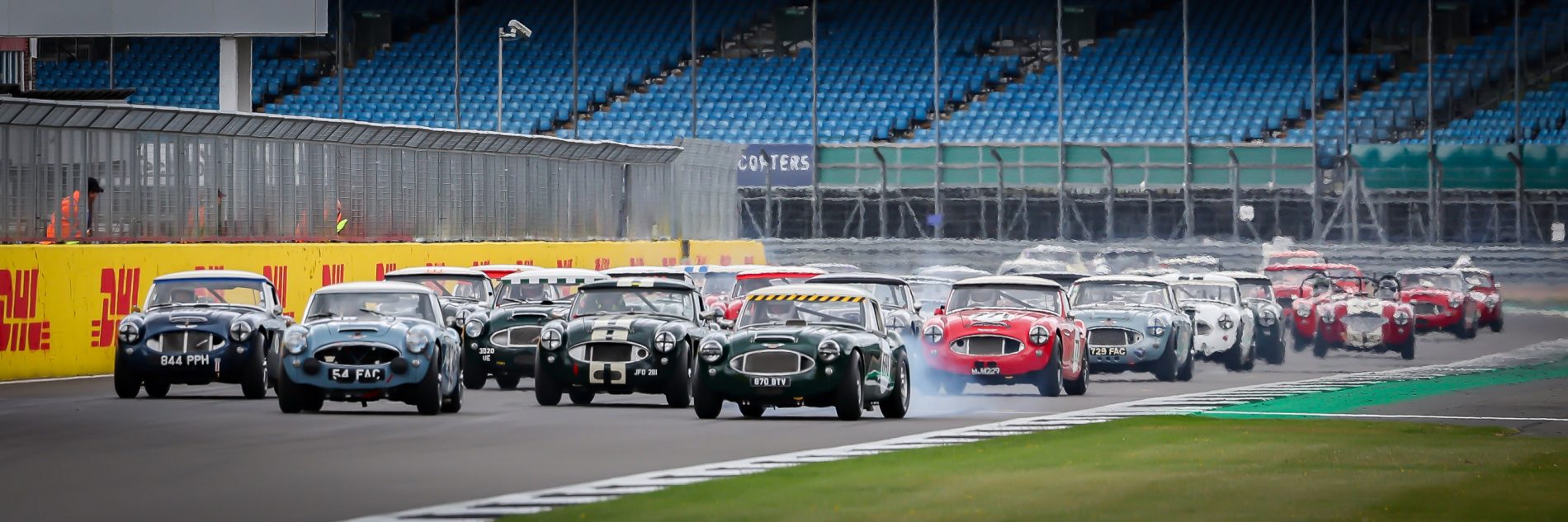 MG cars racing at Silverstone
