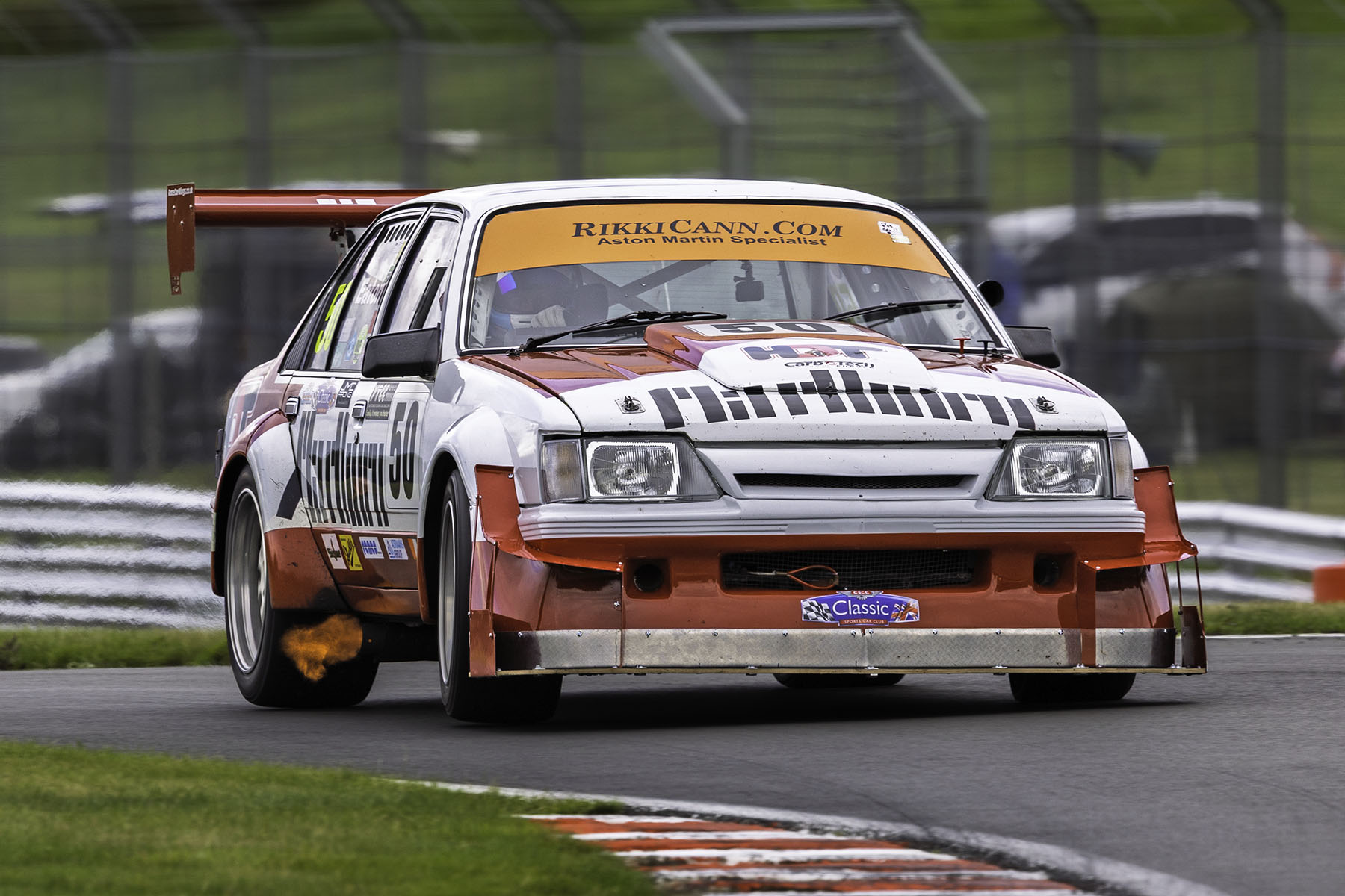 Abbie Eaton in the flame spitting Holden Commodore Oulton Park Gold Cup