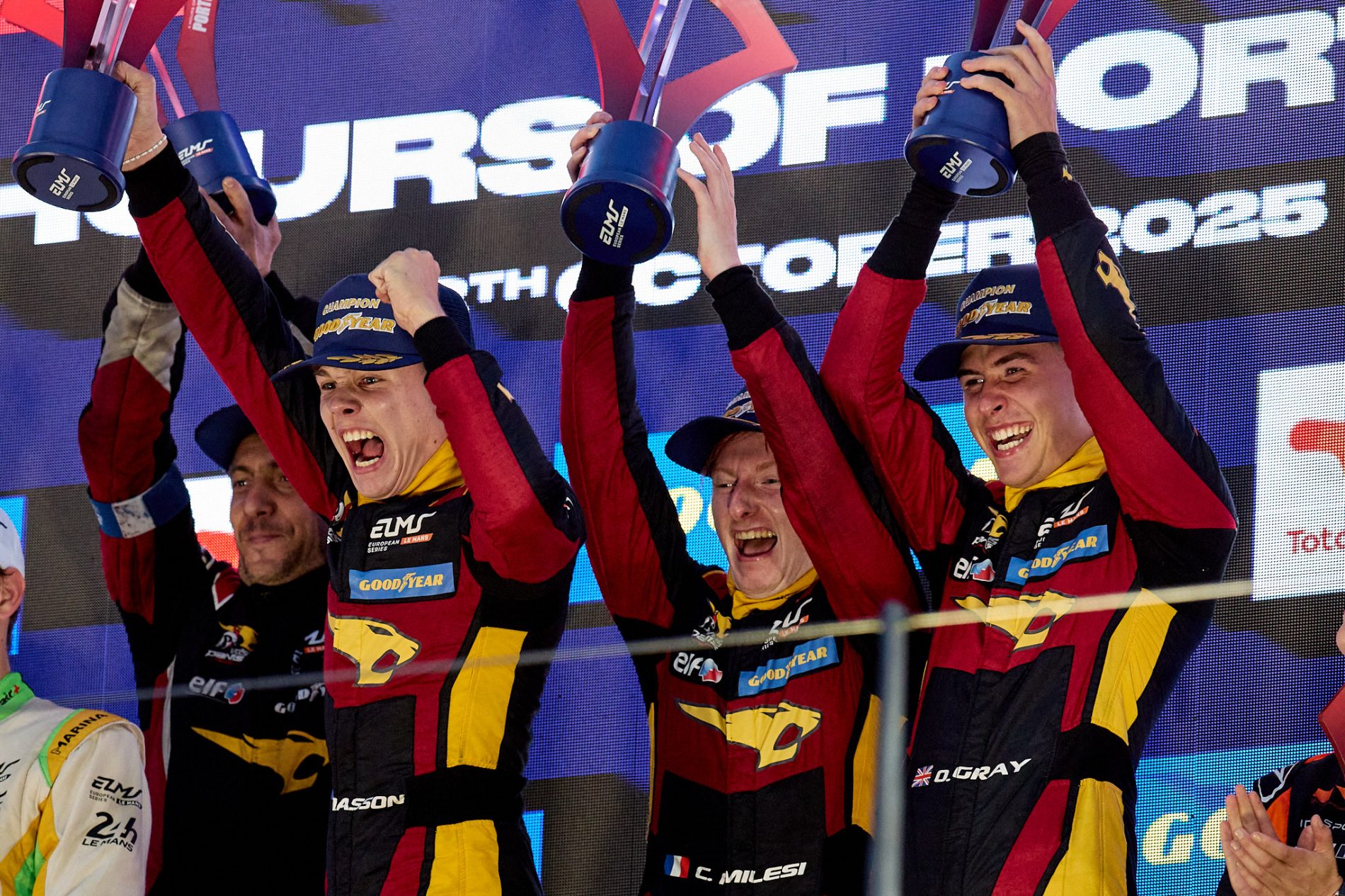 #48 VDS Panis Racing crew of Oliver Gray, Esteban Masson, and Charles Milesi