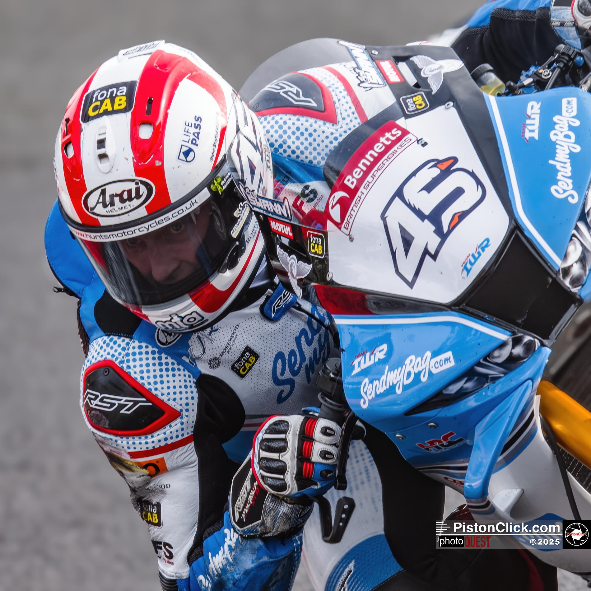 Scott Swann SendMyBag Racing by IWR Honda team in the Bennetts British Superbike Championship