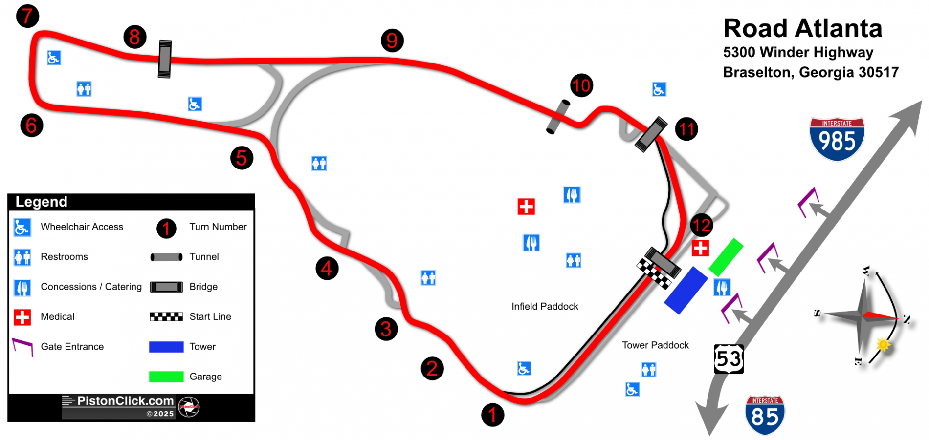 Road Atlanta Track Map