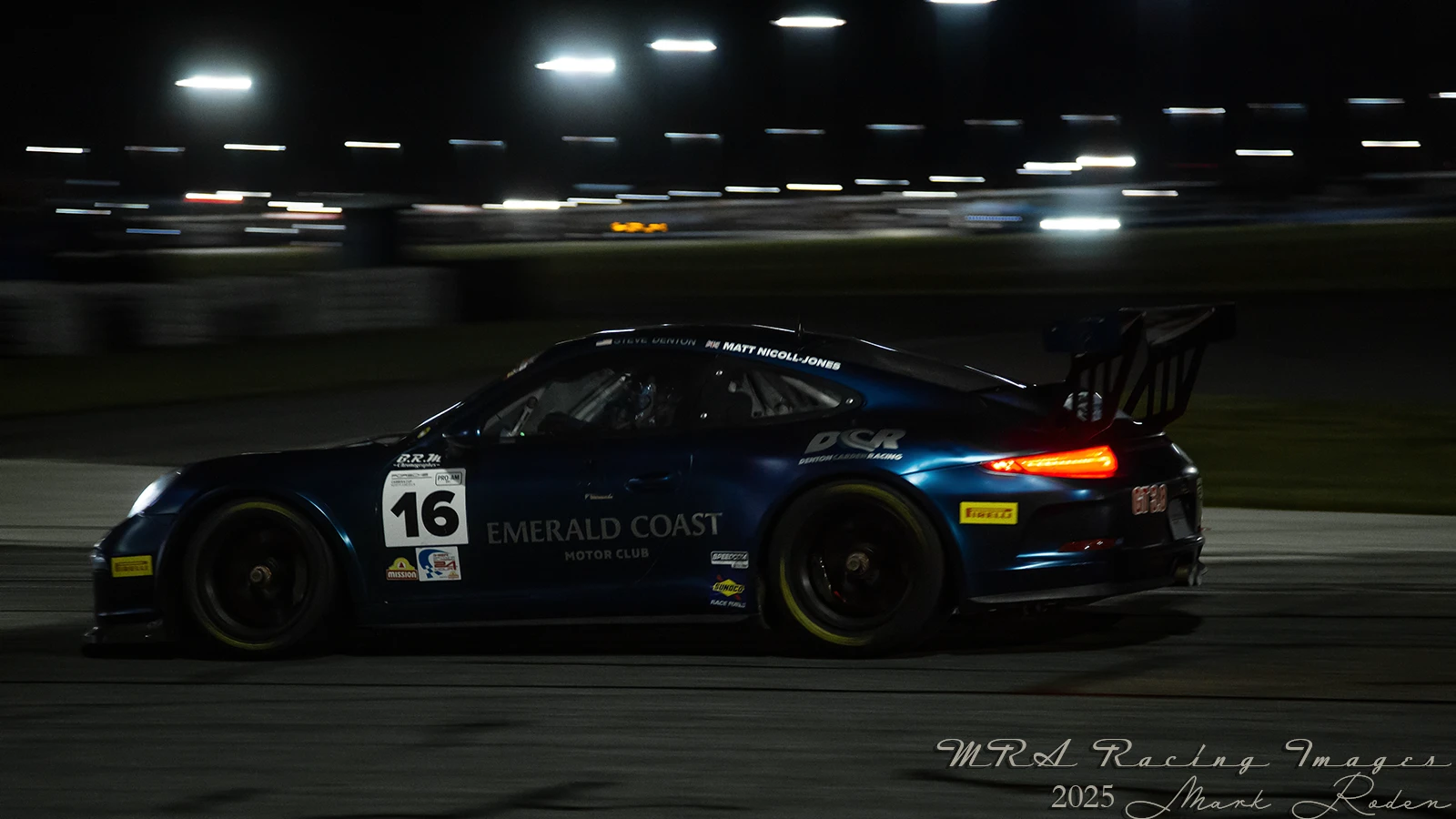 Porsches racing at the Daytona International Speedway Road Course