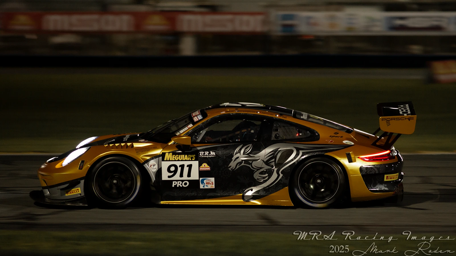 Porsches racing at the Daytona International Speedway Road Course