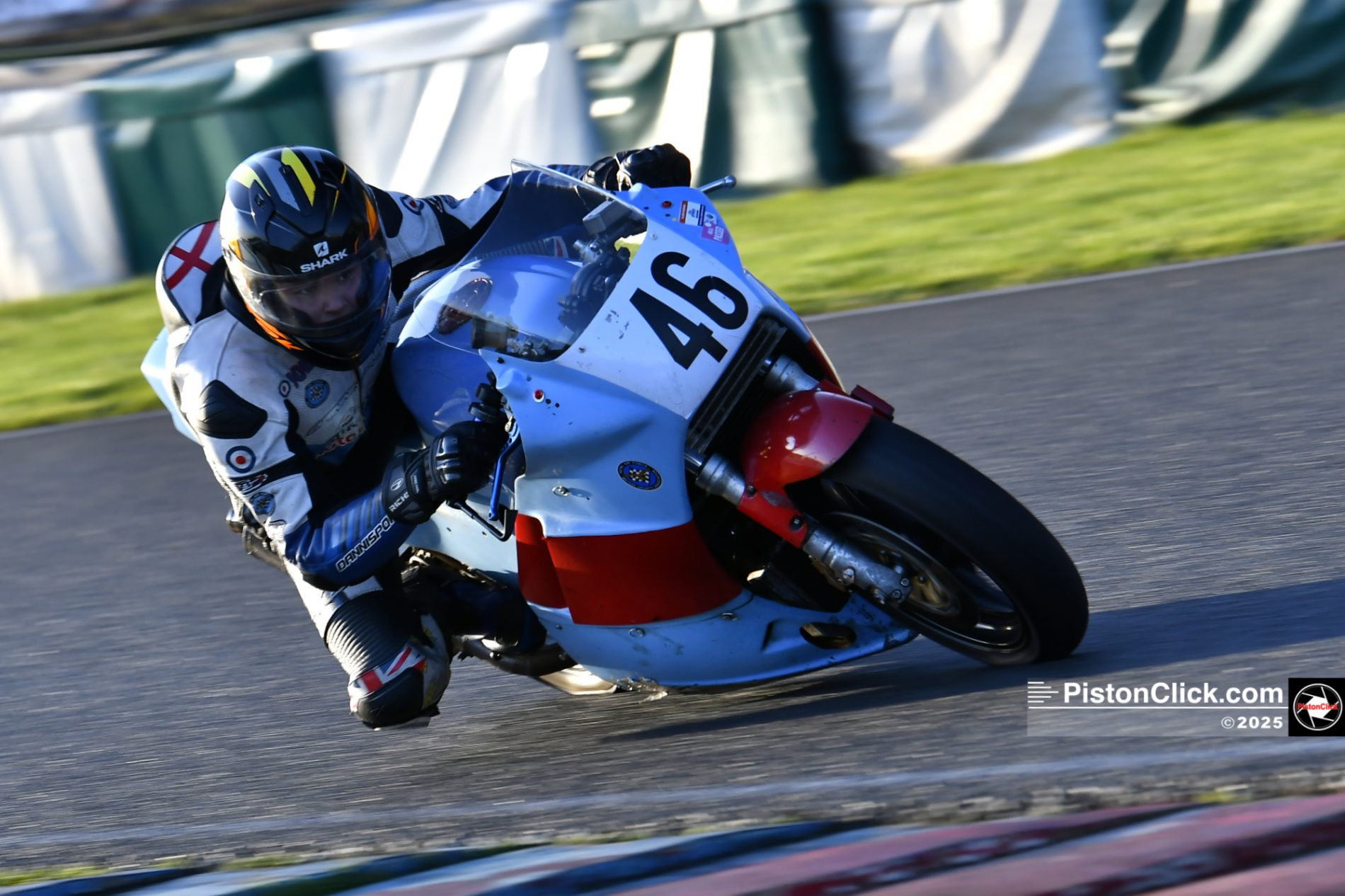 Motorcycle racing at the Plum Pudding Race at Mallory Park