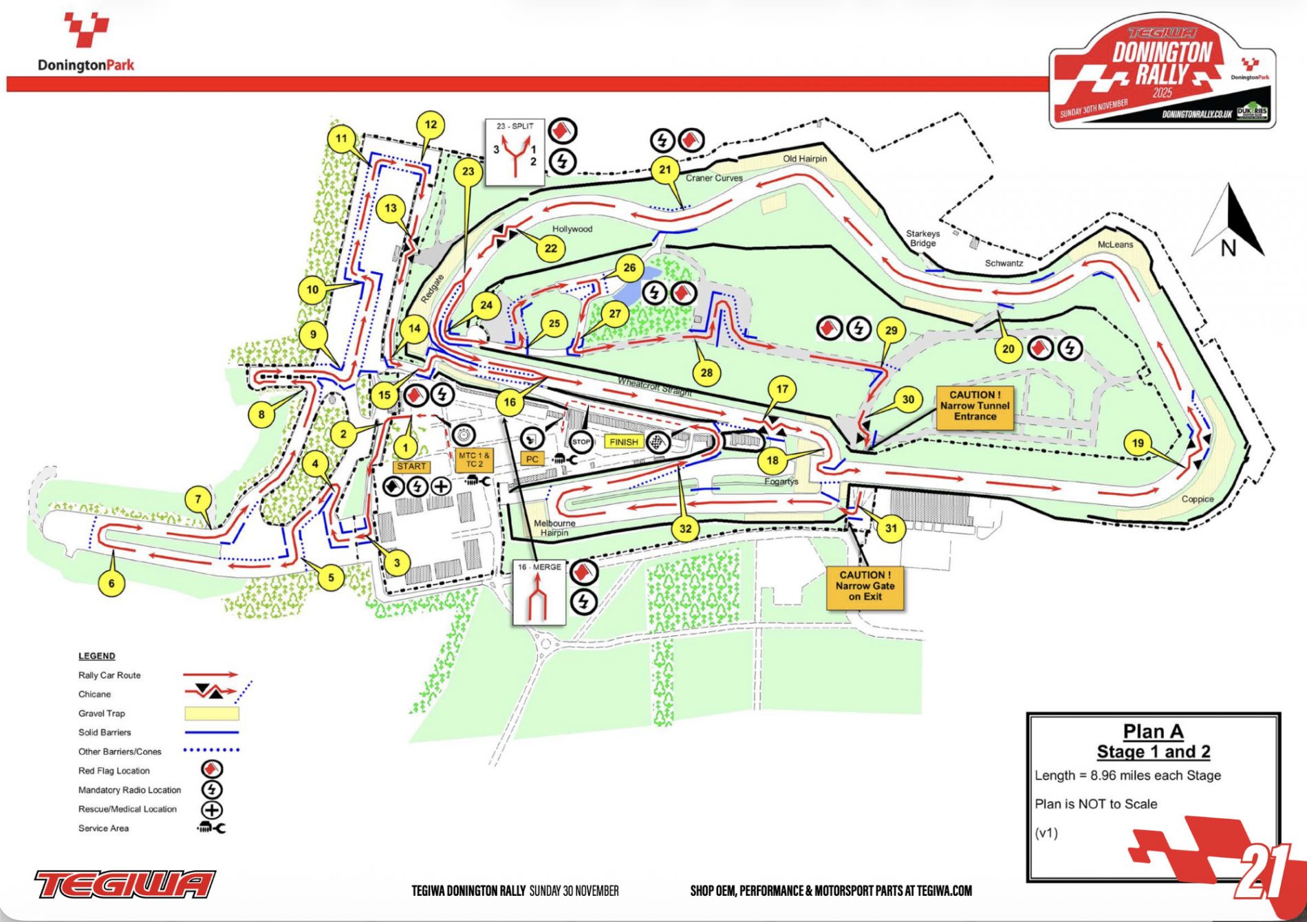 Donington Rally stage map