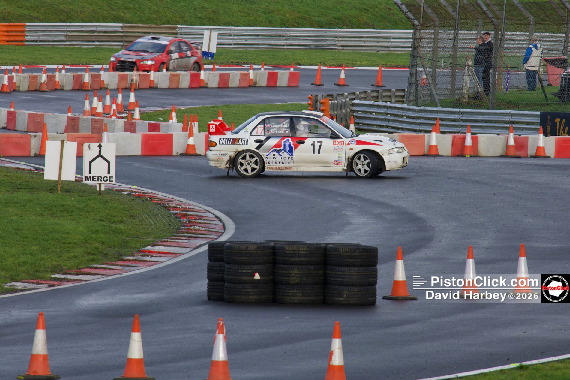 Wayne Larbalestier and Darren Larbalestier in the Mitsubishi Evo III RS Brands Hatch