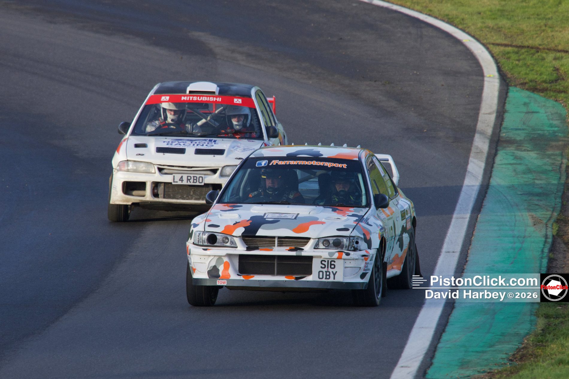 Martin Farrar and Andy Ward rallying the Subaru Impreza at Brands Hatch