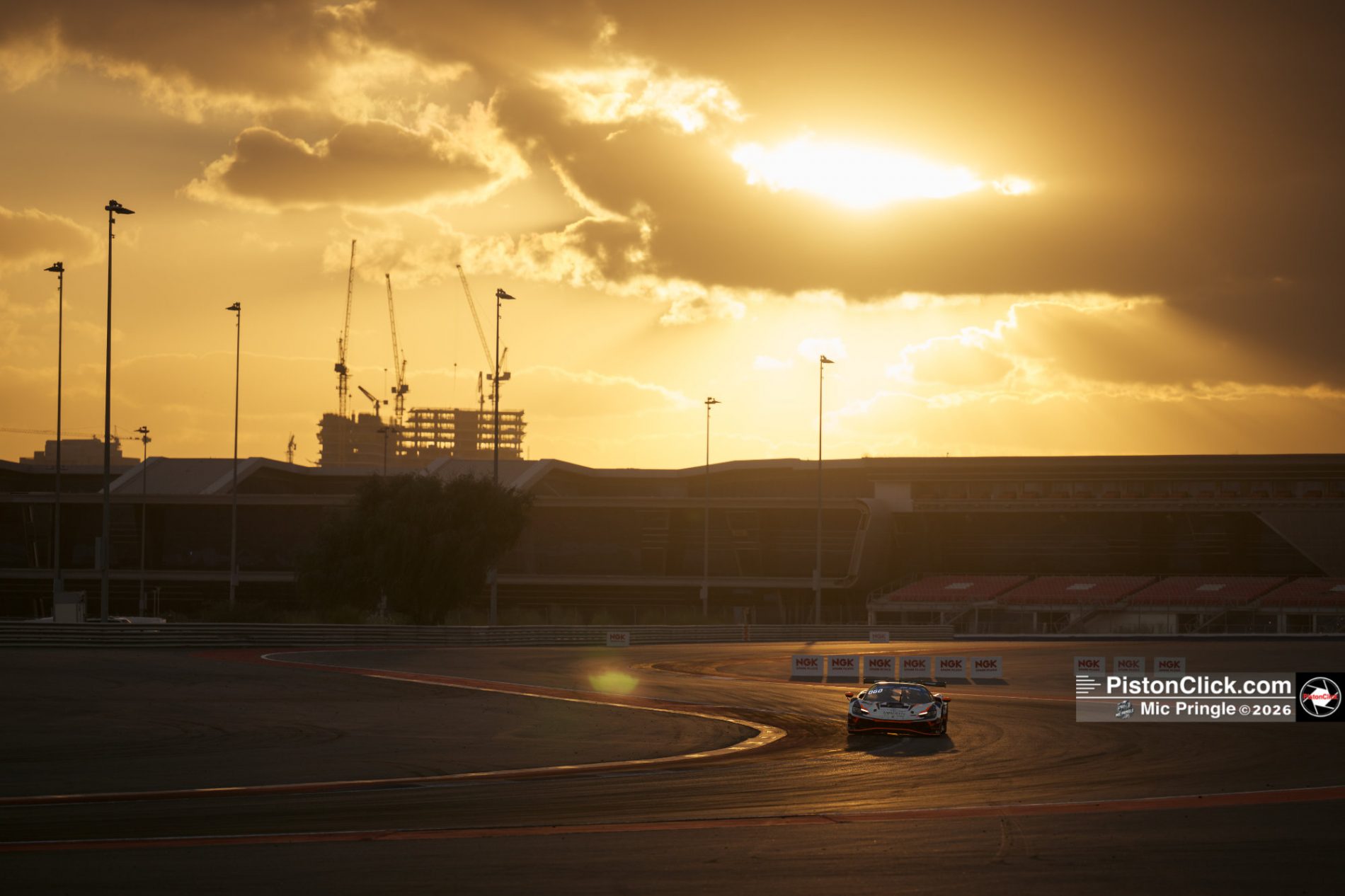 Photographing at the Dubai Autodrome sunset
