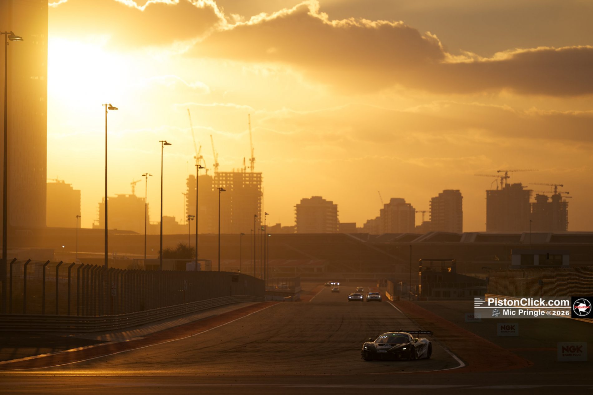 Photographing at the Dubai Autodrome sunset
