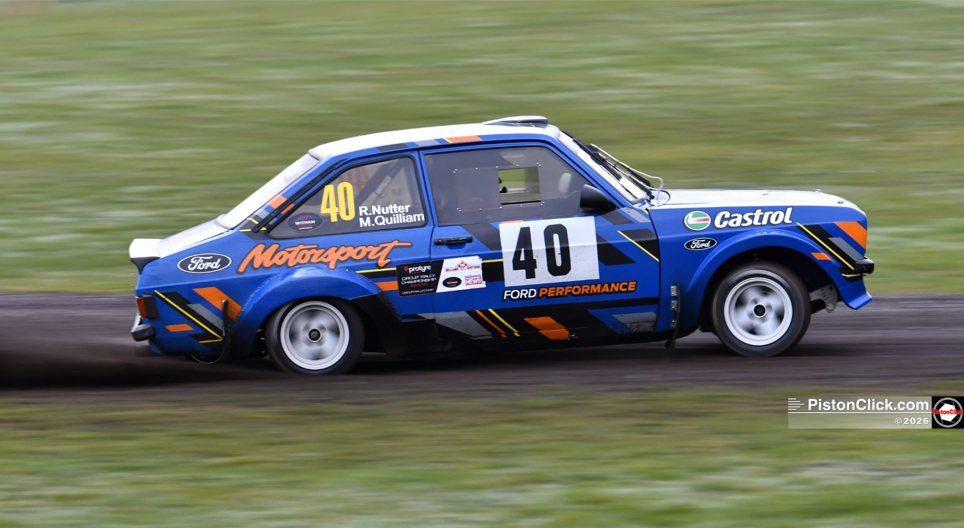 Robert Nutter and Katie Nutter rallying a Ford Escort