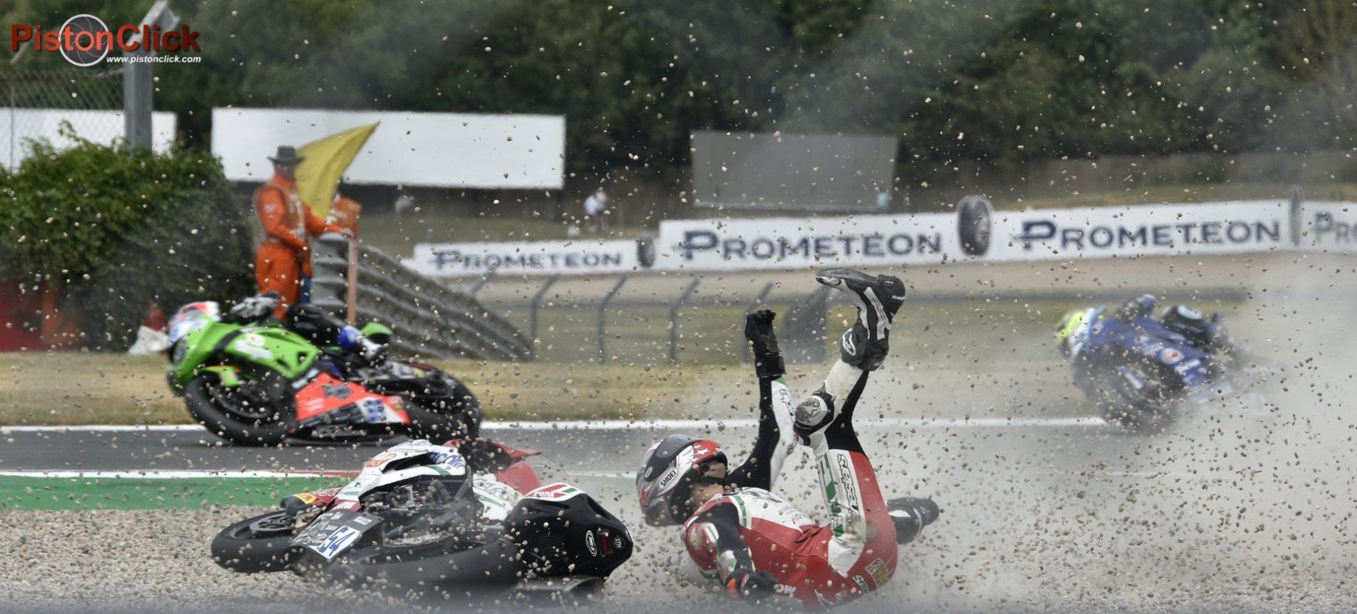 Motorcycle crash at Donington