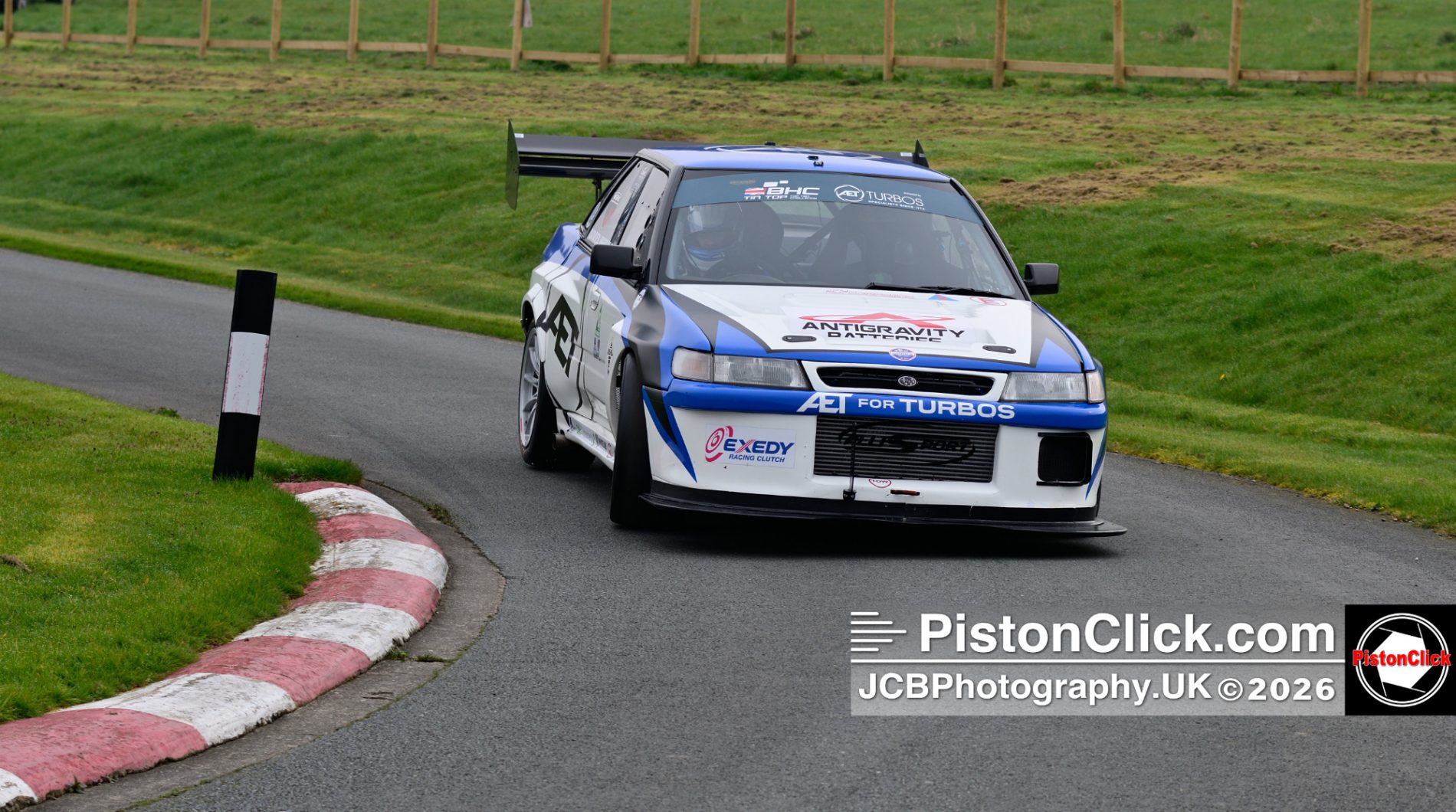Damien Bradley driving his Subaru Legacy Harewood Hillclimb Practice Day