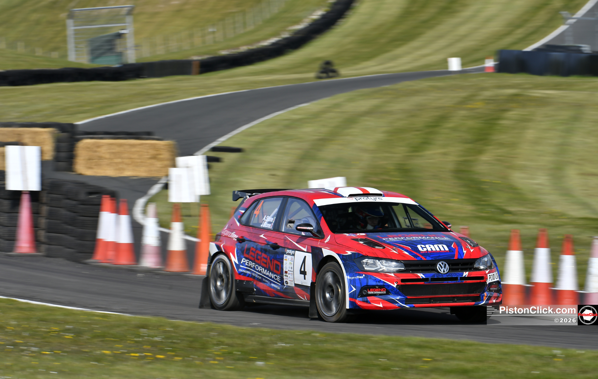 John and Alex Stone in their Volkswagen Polo GTI R5 CRC Rally Cadwell Park