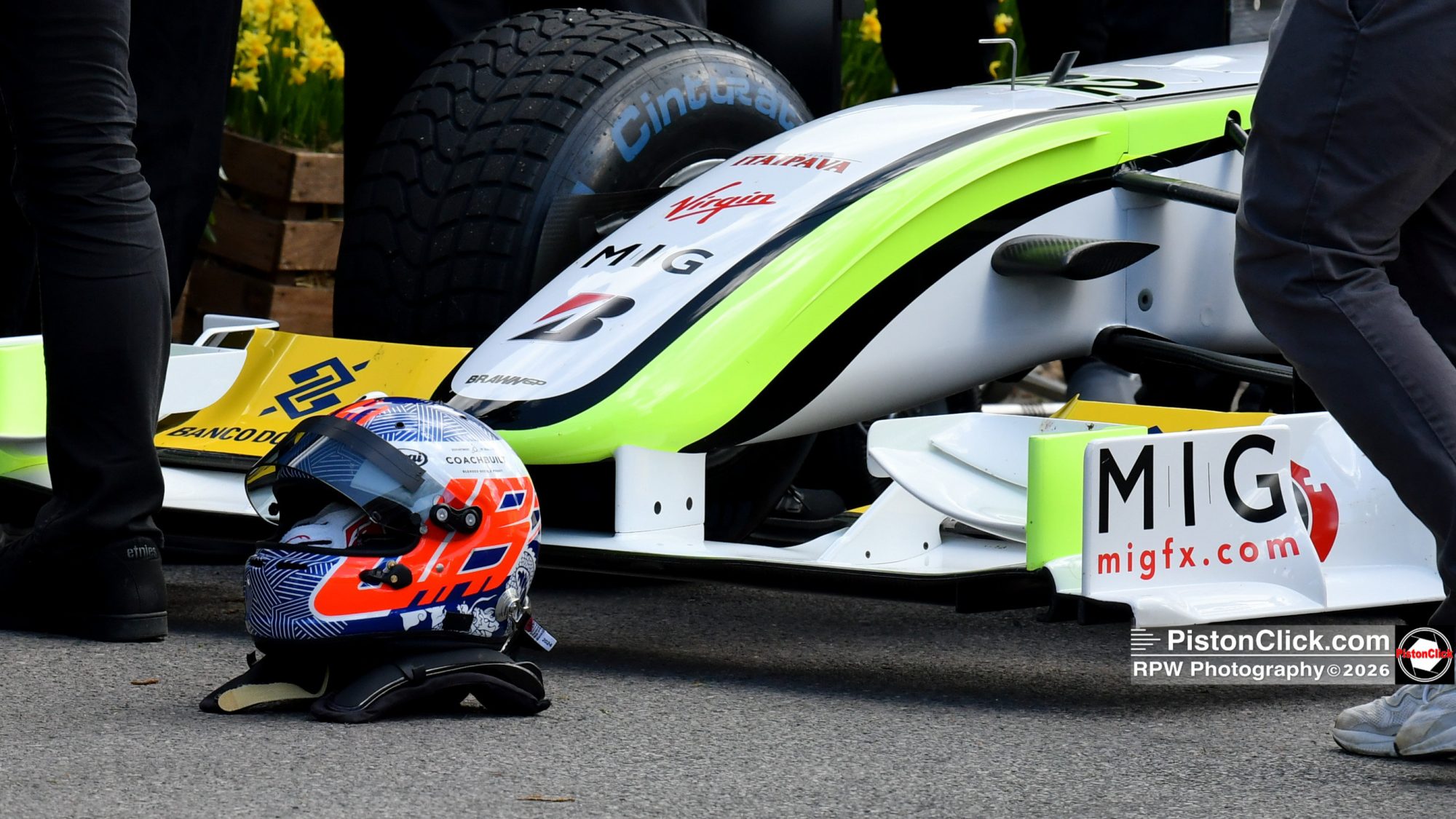 Jenson Button with Ross Brawn the Brawn GP BGP 001