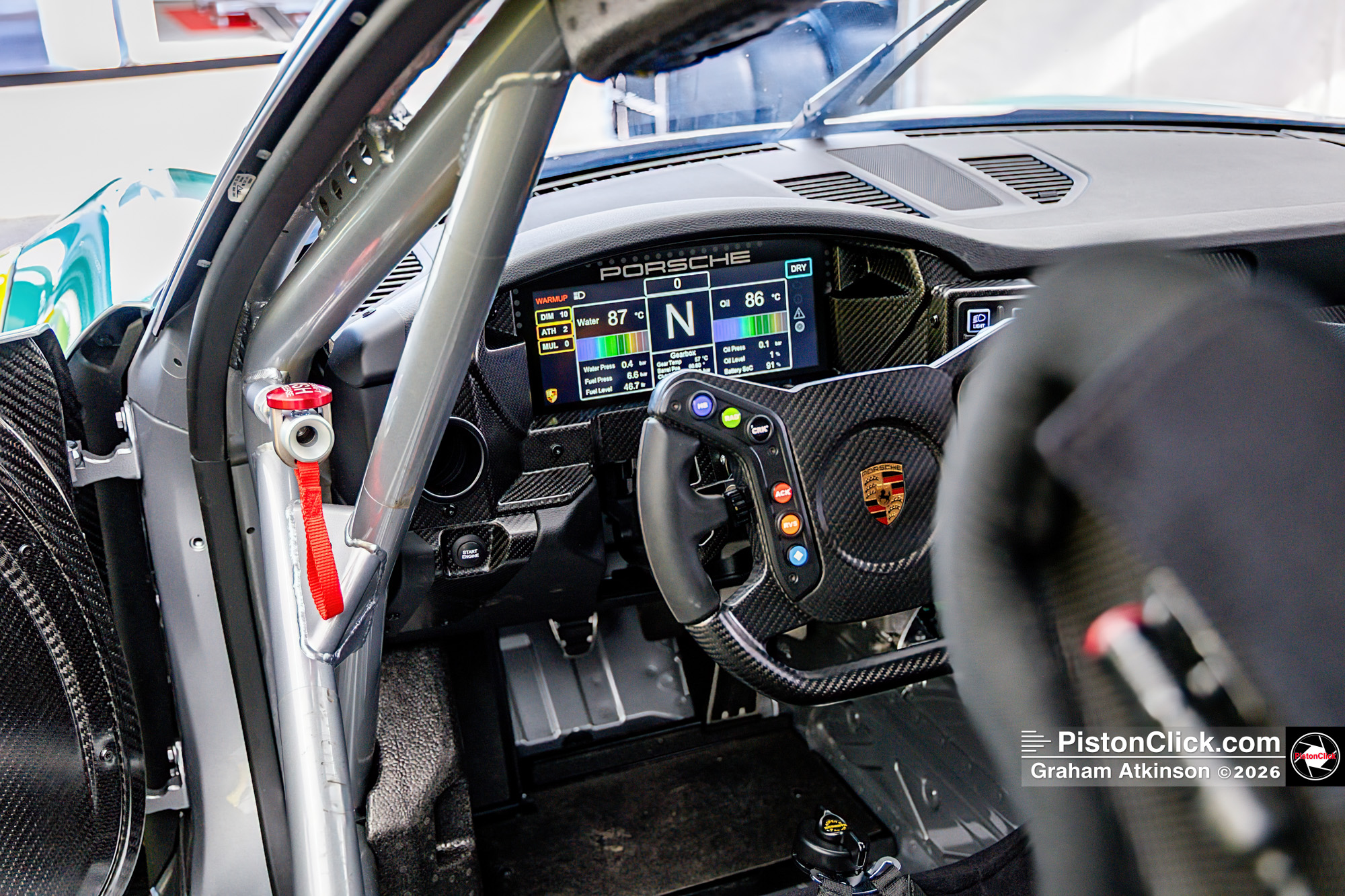 Porsche Carrera Cup race car cockpit