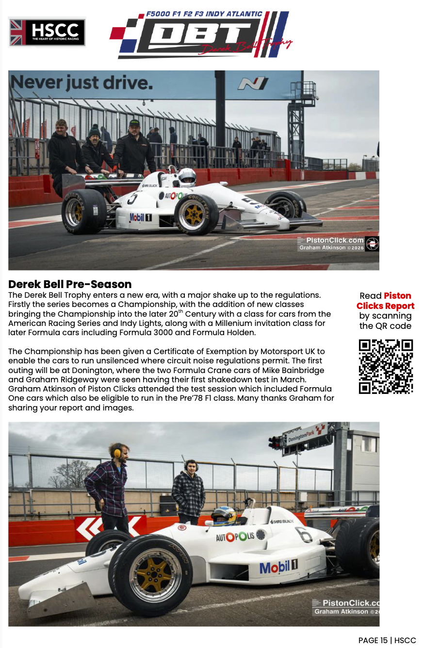Graham has also been published in the Historic Sports Car Club Magazine.