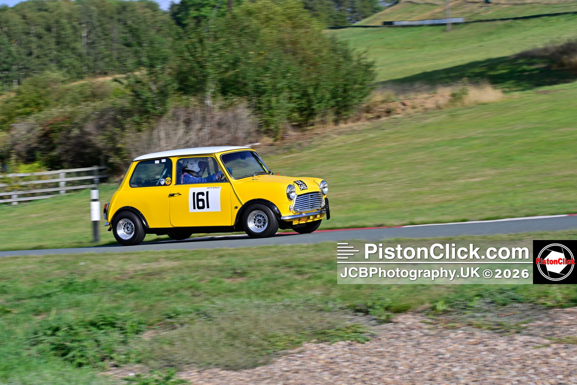 David Spaull driving his Morris Mini